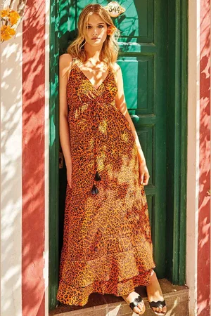 ICONIQUE ABITO LUNGO LEOPARDATO
