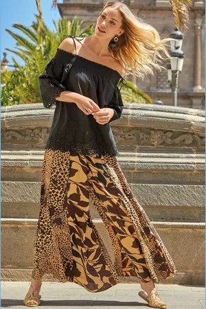 David Beachwear PANTALONI PALAZZO MACULATO