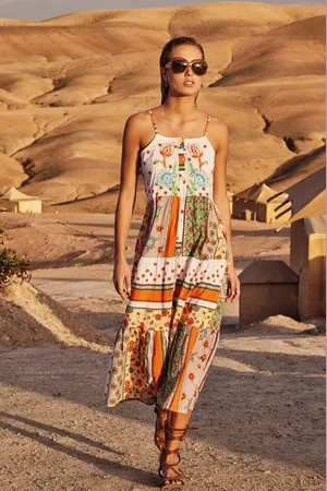 David Beachwear ABITO CON SPALLINE A FANTASIA FLOREALE