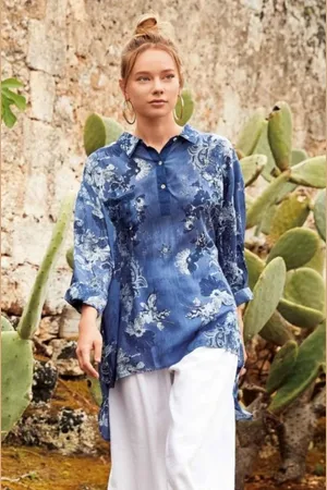 ICONIQUE CAMICIA TONI BLU