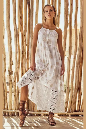 David Beachwear ABITO LUNGO CON SPALLINE E PIZZO