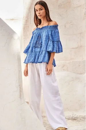 ICONIQUE PANTALONE MISTO LINO