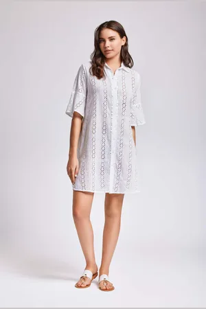 ICONIQUE ABITO CAMICIA IN PIZZO PREGIATO