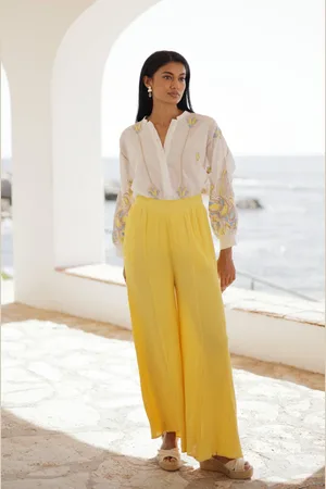 Luna Llena PANTALONE PALAZZO CON MERLETTO