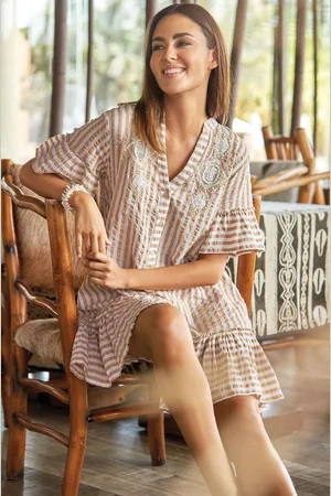 David Beachwear ABITO A RIGHE E RICAMI
