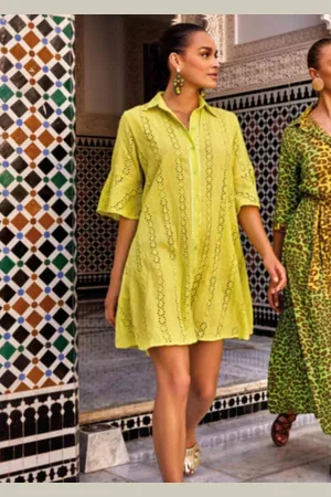 ICONIQUE ABITO CAMICIA IN PIZZO PREGIATO