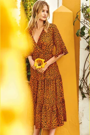 ICONIQUE ABITO LUNGO LEOPARDATO