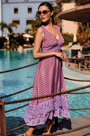 David Beachwear ABITO LUNGO CON RICAMI IN PIZZO CHIARA