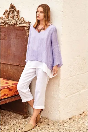 ICONIQUE PANTALONI IN PURO LINO