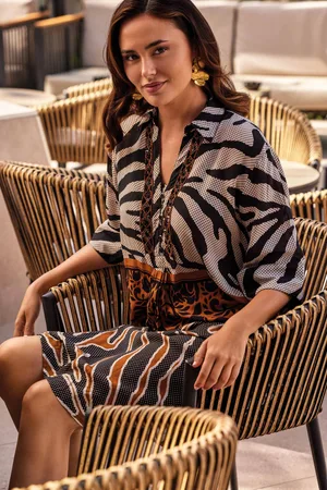 David ABITO CAMICIA ANIMALIER CAMELIA