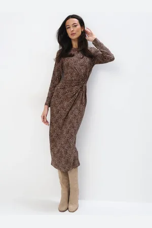 Mohito Abito midi con stampa leopardatabeige