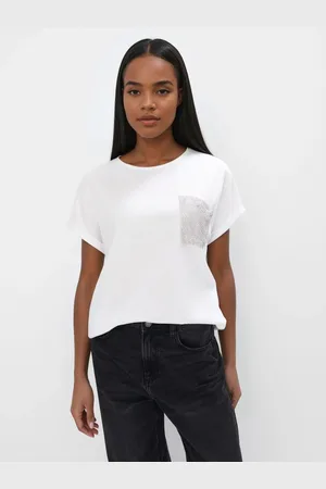 Mohito T-shirt con tasca a paillettebianco