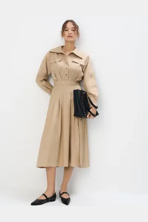 Mohito Abito chemisier midibeige