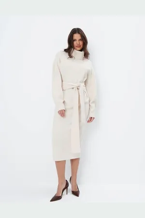 Mohito Abito midi a maglione con dolcevitabeige