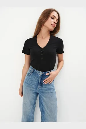 Mohito T-shirt con scollo a Vbianco