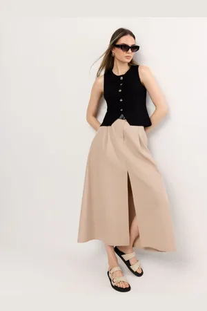 Mohito Midi skirt with beltbeige