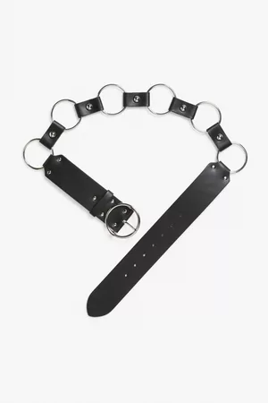 Monki Donna Cinture - Faux leather chain belt