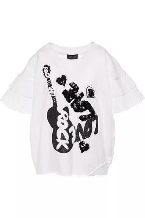 MONNALISA Bambina T-shirt - T-shirt plissé e paillettes