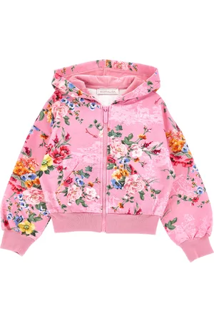 MONNALISA Felpa aperta sporty chic floreale