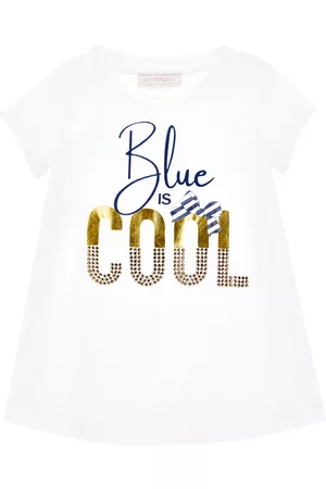 MONNALISA Bambina T-shirt - Maxi t-shirt BLUE IS COOL