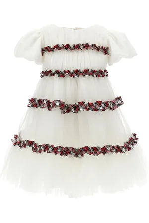 MONNALISA Abito tulle pliss?? tartan
