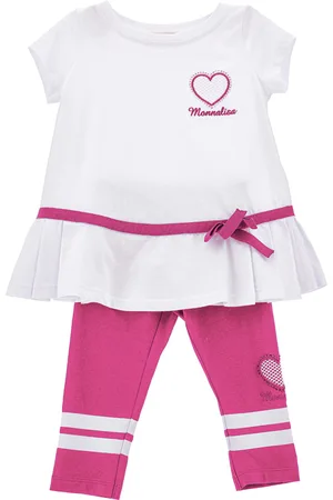 MONNALISA Completo cotone blusa e leggings bicolor
