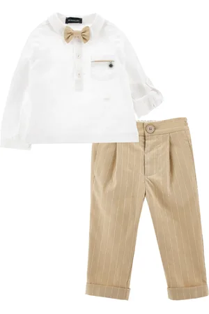 MONNALISA Set camicia e pantalone cotone lino