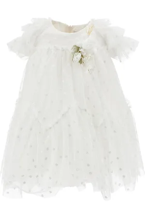 MONNALISA Abito tulle margherite ricamate