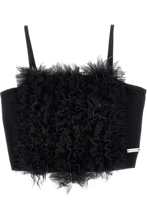 MONNALISA Top cotone con rouches tulle