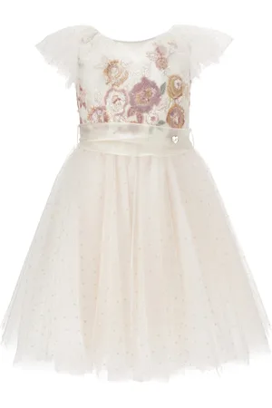 MONNALISA Abito tulle ricamo paillettes