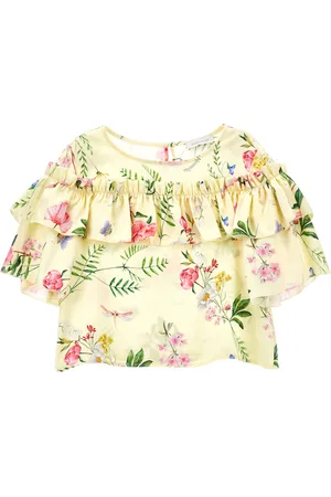 MONNALISA Blusa rasetto stampa botanica