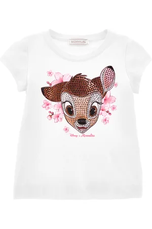 MONNALISA T-shirt Bambi con strass