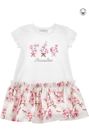 MONNALISA Abito jersey con balza fiori