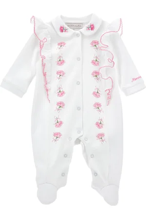 MONNALISA Tutina cotone roselline con colletto