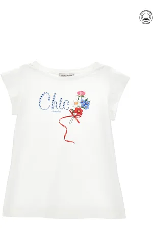 MONNALISA T-shirt cotone organico stampa fiorellini