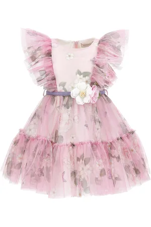 MONNALISA Abito tulle stampa rose