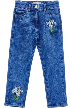 MONNALISA Jeans denim ricamati