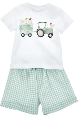 MONNALISA Set T-shirt con bermuda vichy