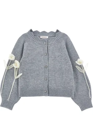 MONNALISA Cardigan fiori a intarsio