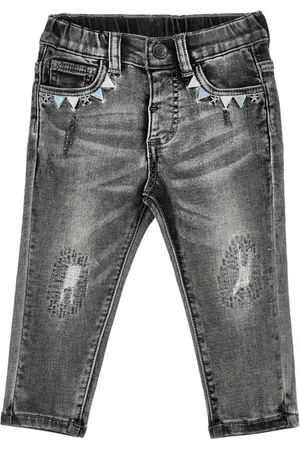 MONNALISA Pantaloni denim con ricami