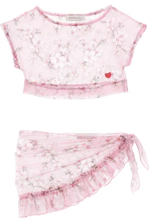 MONNALISA Completo mare tulle fiori