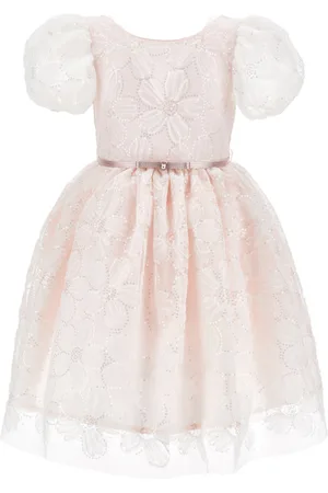 MONNALISA Abito tulle ricamo paillettes