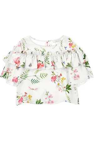 MONNALISA Blusa rasetto stampa botanica