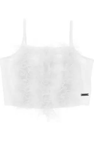 MONNALISA Top cotone con rouches tulle