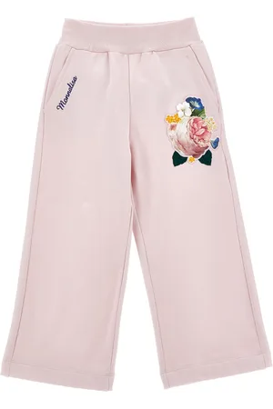 MONNALISA Pantaloni palazzo felpa ricamata