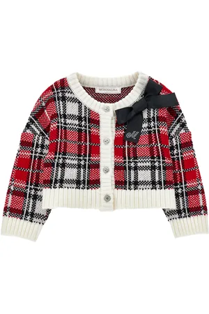 MONNALISA Cardigan misto lana tartan