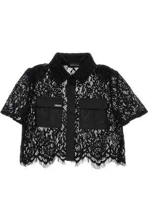 MONNALISA Camicia pizzo cropped