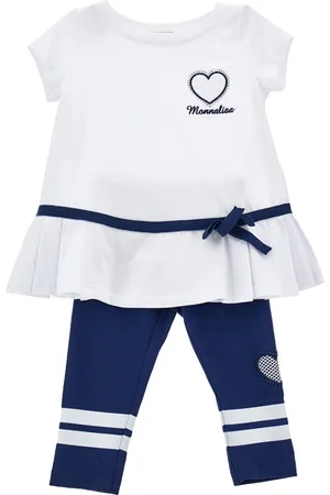 MONNALISA Completo cotone blusa e leggings bicolor