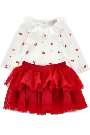 MONNALISA Completo due pezzi cotone e tulle