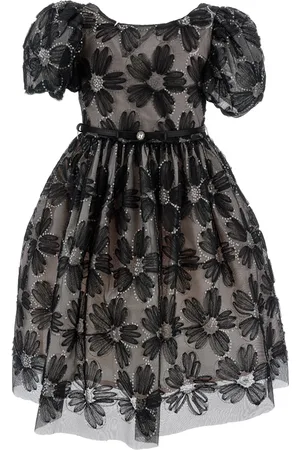 MONNALISA Abito tulle ricamo paillettes